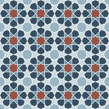 Abstract seamless geometric islamic mosaic Stock Illustration