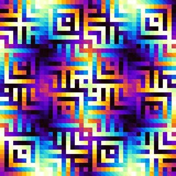 Abstract seamless geometric ornament pattern. Geometric polygonal effect. Gra 스톡 일러스트