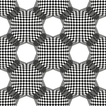 Abstract seamless geometric pattern with chess field and Hexagon Pattern. Vec Stock Illustration