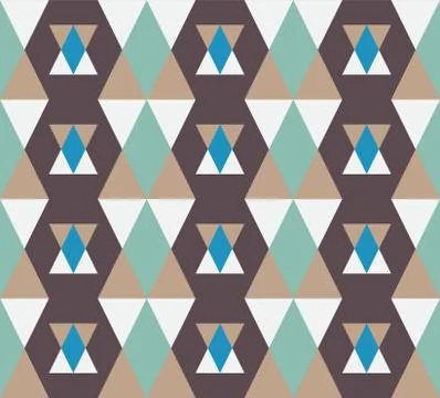 Abstract seamless geometric pattern of diamonds and triangulars 스톡 일러스트