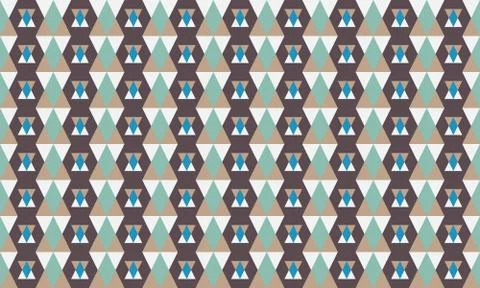 Abstract seamless geometric pattern of diamonds and triangulars Stock Illustration
