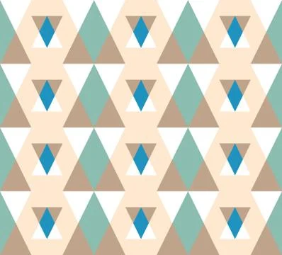 Abstract seamless geometric pattern of diamonds and triangulars 스톡 일러스트