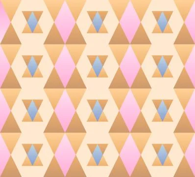 Abstract seamless geometric pattern of diamonds and triangulars Stock Illustration