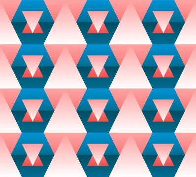 Abstract seamless geometric pattern of diamonds and triangulars Stock Illustration