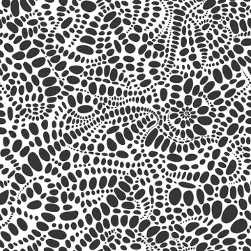 Abstract seamless geometric pattern. Monochrome fractal pattern. Reptile skin Stock Illustration