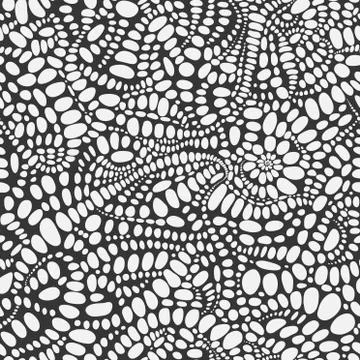 Abstract seamless geometric pattern. Monochrome fractal pattern. Reptile skin Stock Illustration