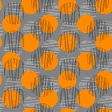 Abstract seamless geometric pattern with random circles. Vector image. Stock Illustration