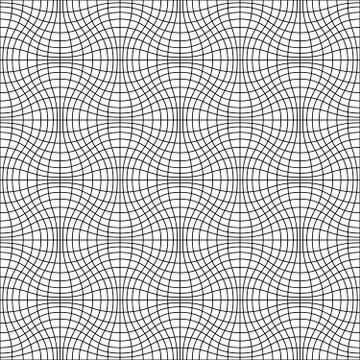 Abstract seamless geometric pattern with weave ornament. Wavy distorted texture Stock Illustration