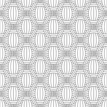 Abstract seamless geometric pattern with weave ornament. Wavy distorted texture イラスト素材