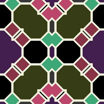 Abstract seamless geometric patterns. Kaleidoscope seamless Stock Illustration