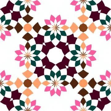 Abstract seamless geometric patterns. Kaleidoscope seamless Stock Illustration