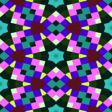 Abstract seamless geometric patterns. Kaleidoscope seamless Stock Illustration