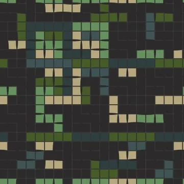 Abstract Seamless geometric squared vector pattern of green, blue, light blue 스톡 일러스트