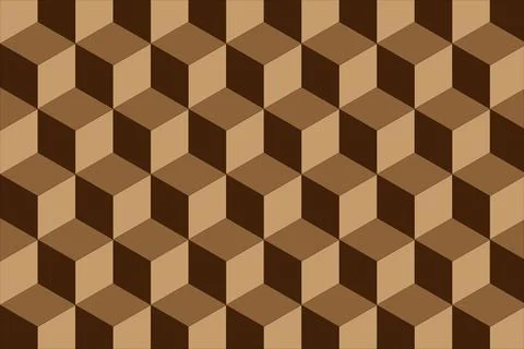 Abstract seamless geometric vector background. Brown gradient textured honeyc Stock Illustration
