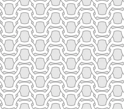 Abstract seamless geometric vector pattern - entwined grides on grey backgrou Stock Illustration