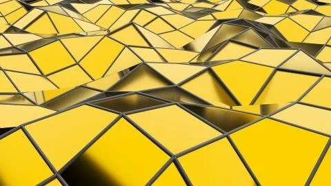 Abstract seamless gold triangular crystalline background animation Ilustração Stock