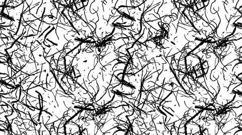 Abstract seamless grunge pattern of tangled black lines on a white backgrou.. Stock Illustration