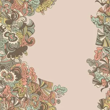 Abstract seamless hand-drawn border Stock Illustration