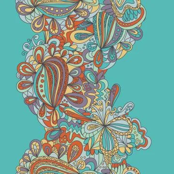 Abstract seamless hand-drawn border Stock Illustration