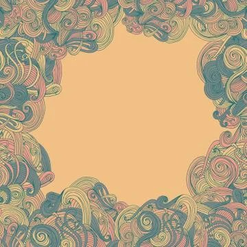 Abstract seamless hand-drawn frame Stock Illustration