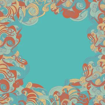 Abstract seamless hand-drawn frame Stock Illustration