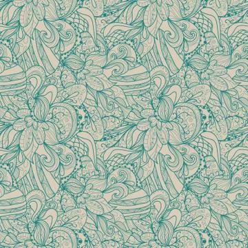 Abstract seamless hand-drawn pattern. Stock Illustration