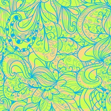 Abstract seamless hand-drawn pattern. Stock Illustration