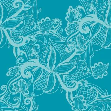 Abstract seamless hand-drawn pattern. Stock Illustration