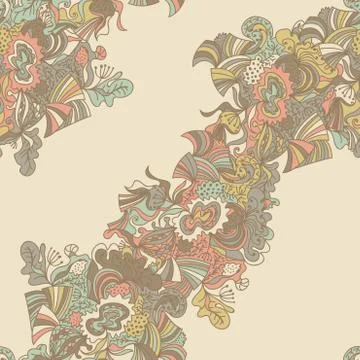 Abstract seamless hand-drawn pattern. Stock Illustration