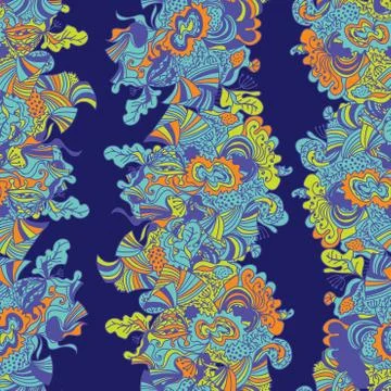 Abstract seamless hand-drawn pattern. Stock Illustration