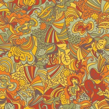Abstract seamless hand-drawn pattern. Stock Illustration