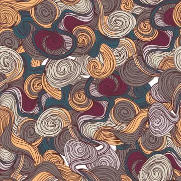 Abstract seamless hand-drawn pattern. Stock Illustration