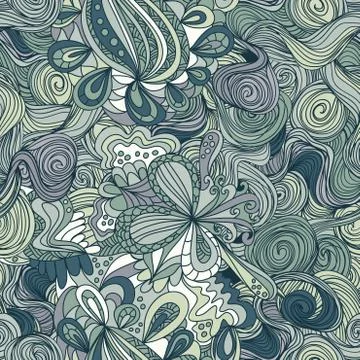 Abstract seamless hand-drawn pattern. Stock Illustration