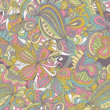 Abstract seamless hand-drawn pattern. Stock Illustration