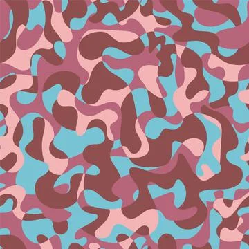 Abstract seamless hand drawn pattern with chaotic curved shapes Stock Illustration