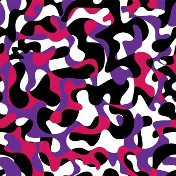 Abstract seamless hand drawn pattern with chaotic curved shapes Stock Illustration