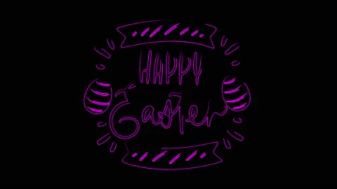 Abstract Seamless Happy Easter 4K Video Animation. Video animation of a glowing Video stock 150222711