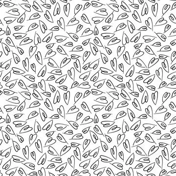 Abstract seamless heart pattern. Ink illustration. Black and white repeatab.. Stock Illustration