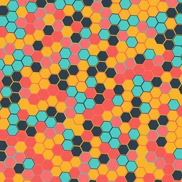 Abstract Seamless Hexagon Pattern Background - Modern Geometric Honeycomb 스톡 일러스트