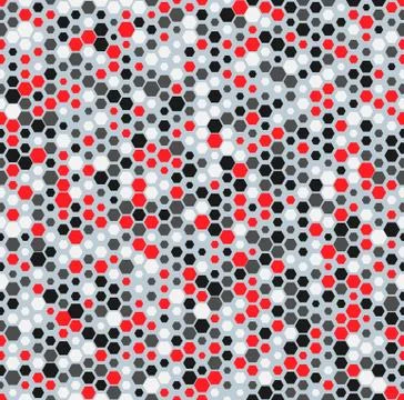 Abstract seamless honey pattern with halftone hex cells in linear style Иллюстрация