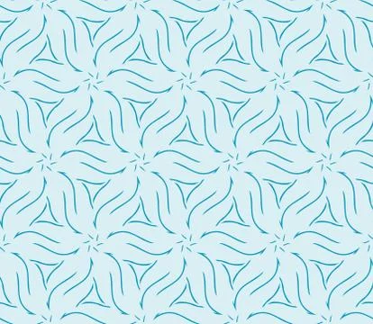 Abstract seamless illustration of the flower theme in blue tones Stock Illustration