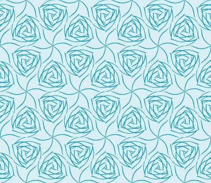 Abstract seamless illustration of the flower theme in blue tones Illustrazione stock