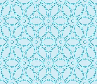 Abstract seamless illustration of the flower theme in blue tones Stock Illustration