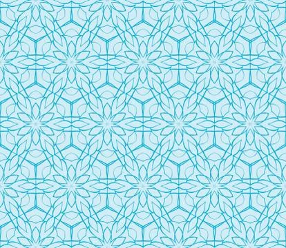 Abstract seamless illustration of the flower theme in blue tones Stock Illustration