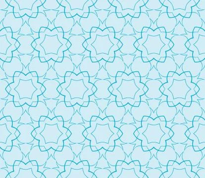 Abstract seamless illustration of the flower theme in blue tones Stock Illustration