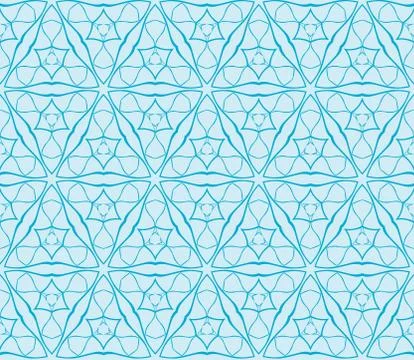 Abstract seamless illustration of the flower theme in blue tones Illustrazione stock