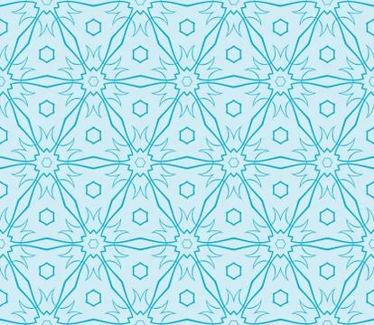 Abstract seamless illustration of the flower theme in blue tones Stock Illustration