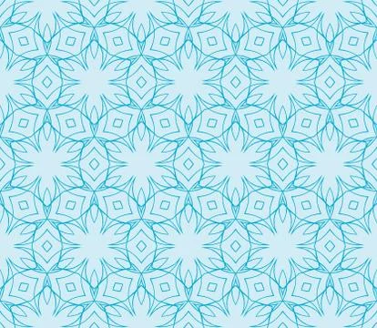 Abstract seamless illustration of the flower theme in blue tones Stock Illustration