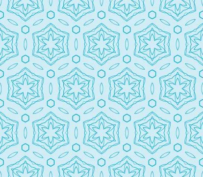 Abstract seamless illustration of the flower theme in blue tones Illustrazione stock