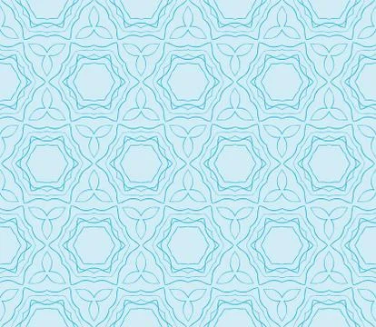 Abstract seamless illustration of the flower theme in blue tones Stock Illustration